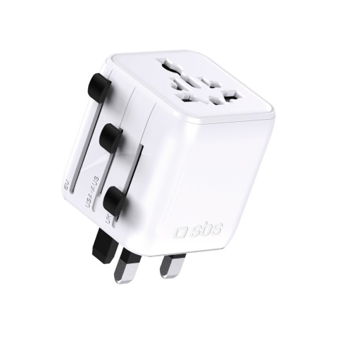 
Kelioninis adapteris ES JK JAV AUS lizdo adapteris – baltas
