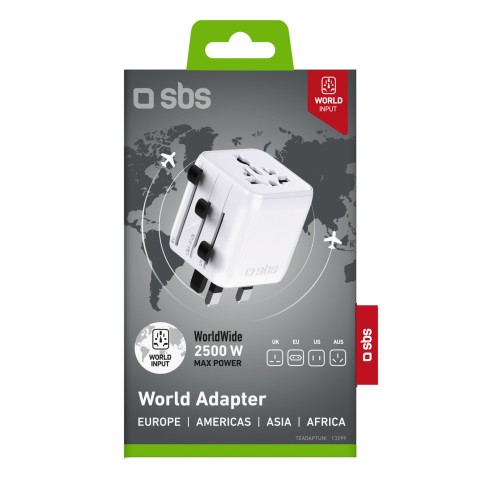 
Kelioninis adapteris ES JK JAV AUS lizdo adapteris – baltas
