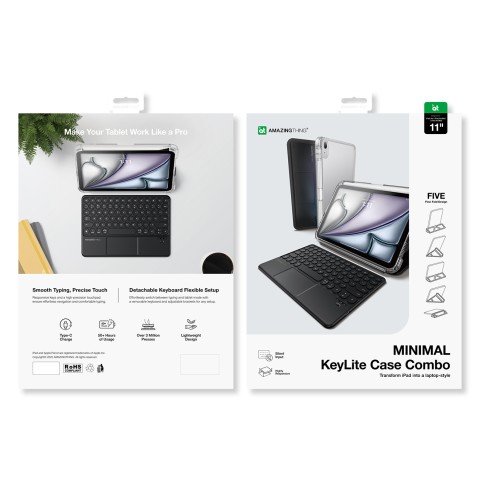 
Dėklas su klaviatūra ir jutikliniu skydeliu, skirtas „iPad Air M3 13“ - juodas
