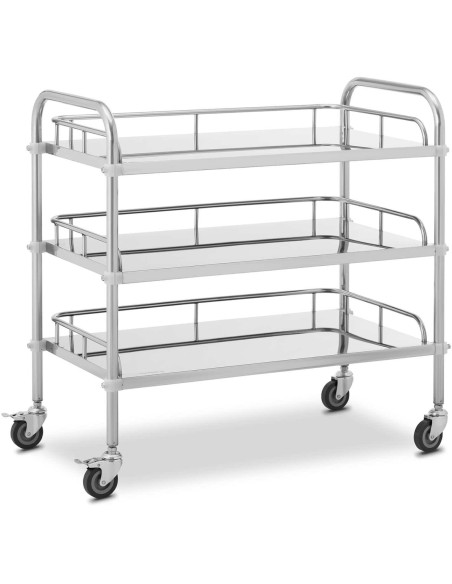 Kosmetinio gydymo laboratorinis vežimėlis iš plieno 3 lentynos 85 x 47 x 86 cm 45 kg Kosmetinio gydymo laboratorinis vežimėlis iš plieno 3 lentynos 85 x 47 x 86 cm 45 kg