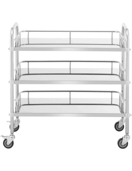Kosmetinio gydymo laboratorinis vežimėlis iš plieno 3 lentynos 85 x 47 x 86 cm 45 kg Kosmetinio gydymo laboratorinis vežimėlis iš plieno 3 lentynos 85 x 47 x 86 cm 45 kg