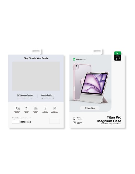 
Magnetinis dėklas, skirtas „iPad Air M3 11“ – rožinis
