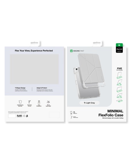 
Apsauginis dėklas su stovu, skirtas „iPad 11& 39 & 39 2025“ – šviesiai pilkas
