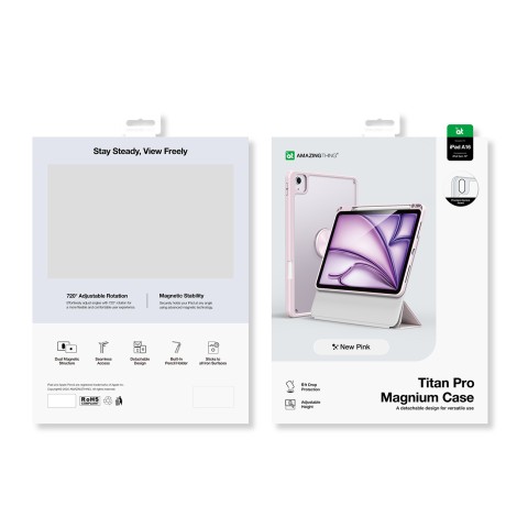 
Magnetinis dėklas, skirtas „iPad 11“ (2025) – rožinis

