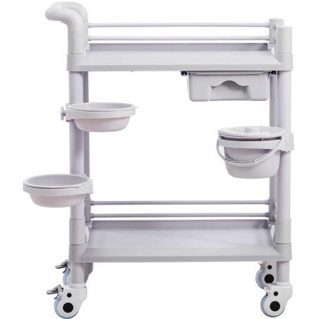 Kosmetikos laboratorinis vežimėlis 2 lentynos 1 stalčius 3 konteineriai 72 x 65 x 91 cm 20 kg Kosmetikos laboratorinis vežimėlis 2 lentynos 1 stalčius 3 konteineriai 72 x 65 x 91 cm 20 kg