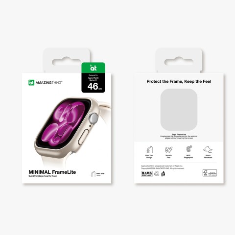 
„Apple Watch Series 11“ 46 mm minimalaus apsauginio dėklo – sidabro spalvos
