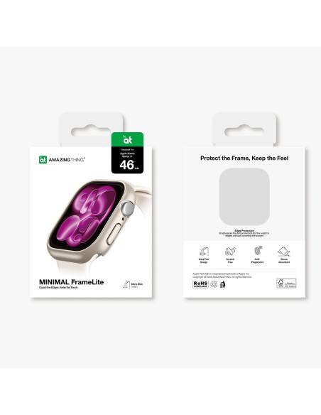
„Apple Watch Series 11“ 46 mm minimalaus apsauginio dėklo – sidabro spalvos
