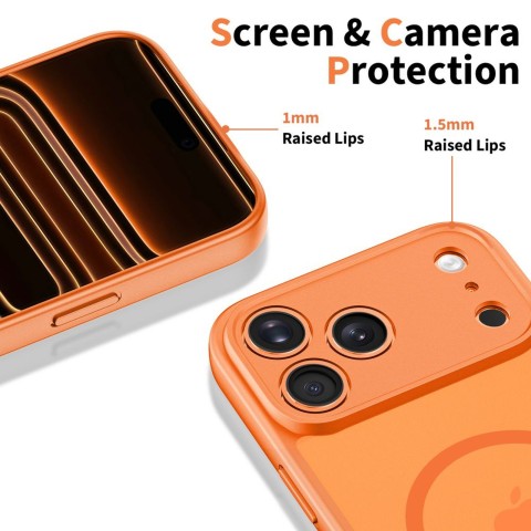 
„iPhone 17 Pro Max BasicMag MagSafe“ dėklas – oranžinis
