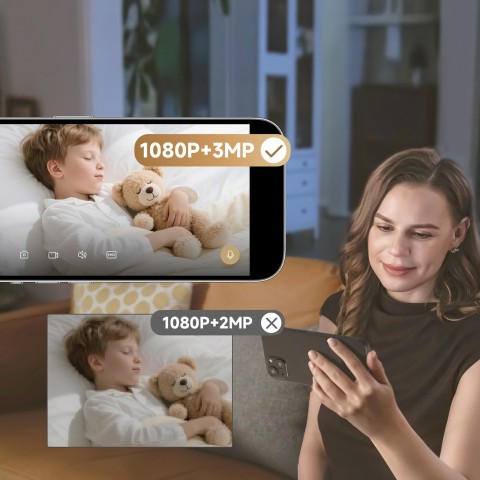 
1080p IR „Wi-Fi“ „Bluetooth“ apsaugos kamera patalpoms – balta
