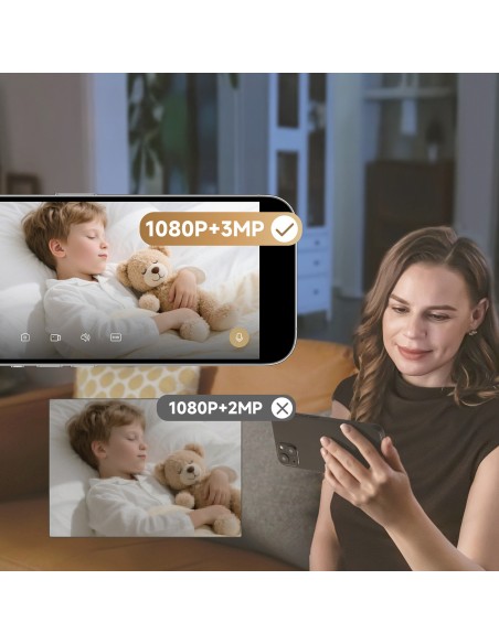 
1080p IR „Wi-Fi“ „Bluetooth“ apsaugos kamera patalpoms – balta
