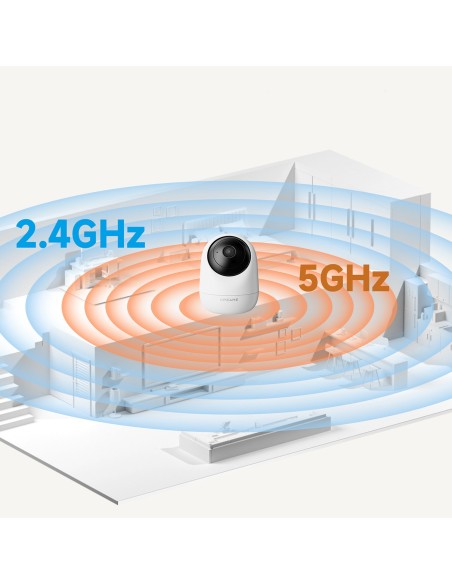 
1080p IR „Wi-Fi“ „Bluetooth“ apsaugos kamera patalpoms – balta
