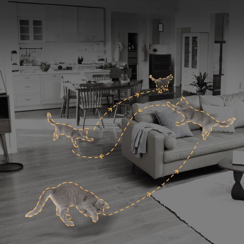 
1080p IR „Wi-Fi“ „Bluetooth“ apsaugos kamera patalpoms – balta
