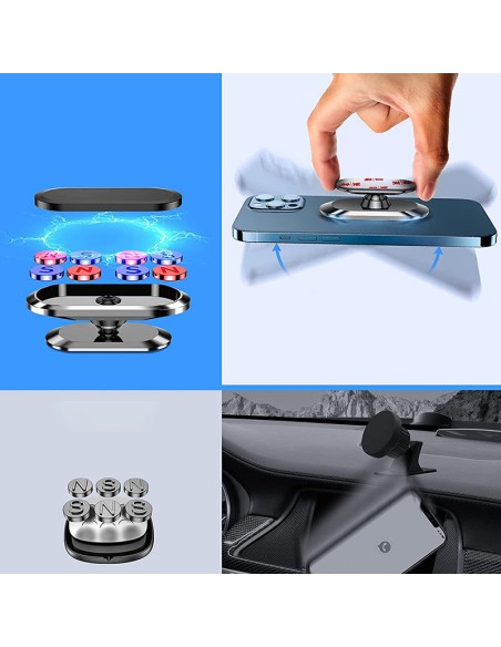 Magnetinis automobilinis telefono laikiklis tamsiai pilkas Magnetinis automobilinis telefono laikiklis tamsiai pilkas