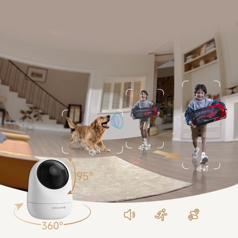 
1080p IR „Wi-Fi“ „Bluetooth“ apsaugos kamera patalpoms – balta
