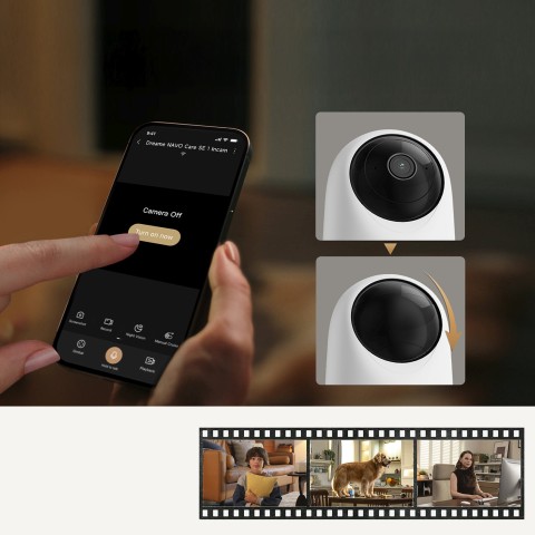 
1080p IR „Wi-Fi“ „Bluetooth“ apsaugos kamera patalpoms – balta
