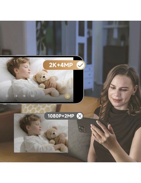 
2K IR „Wi-Fi“ „Bluetooth“ apsaugos kamera patalpoms – balta
