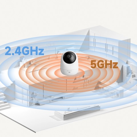 
2K IR „Wi-Fi“ „Bluetooth“ apsaugos kamera patalpoms – balta
