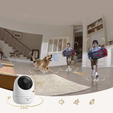 
2K IR „Wi-Fi“ „Bluetooth“ apsaugos kamera patalpoms – balta
