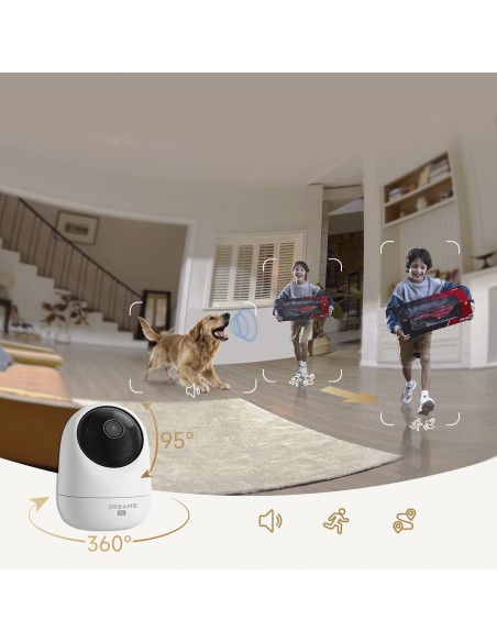 
2K IR „Wi-Fi“ „Bluetooth“ apsaugos kamera patalpoms – balta
