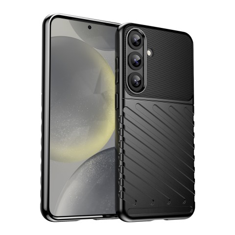 
Silikoninis dėklas, šarvuotas dangtelis, skirtas „Samsung Galaxy S25+ Thunder Case“ - juodas
