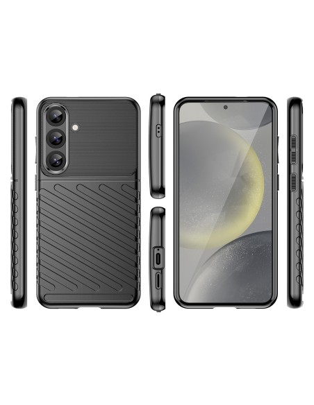 
Silikoninis dėklas, šarvuotas dangtelis, skirtas „Samsung Galaxy S25+ Thunder Case“ - juodas
