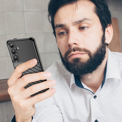 
Silikoninis dėklas, šarvuotas dangtelis, skirtas „Samsung Galaxy S25+ Thunder Case“ - juodas
