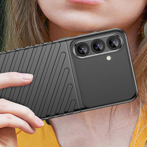 
Silikoninis dėklas, šarvuotas dangtelis, skirtas „Samsung Galaxy S25+ Thunder Case“ - juodas
