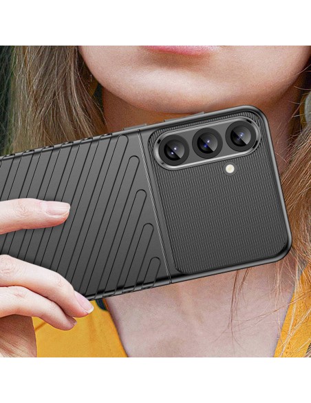 
Silikoninis dėklas, šarvuotas dangtelis, skirtas „Samsung Galaxy S25+ Thunder Case“ - juodas
