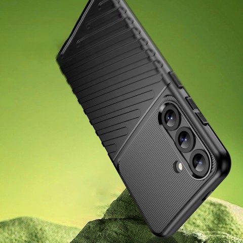 
Silikoninis dėklas, šarvuotas dangtelis, skirtas „Samsung Galaxy S25+ Thunder Case“ - juodas
