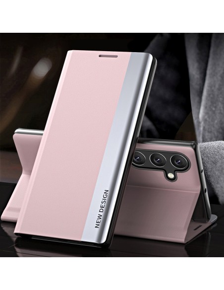 
„Samsung Galaxy S25+ Sleep Case Pro“ atverčiamas dėklas su stovu – rožinis
