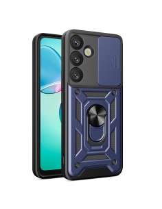 
Šarvuotas dėklas su kameros dangteliu, žiedu ir stovu, skirtas „Samsung Galaxy S25+ Hybrid Armor Camshield“ – mėlynas
