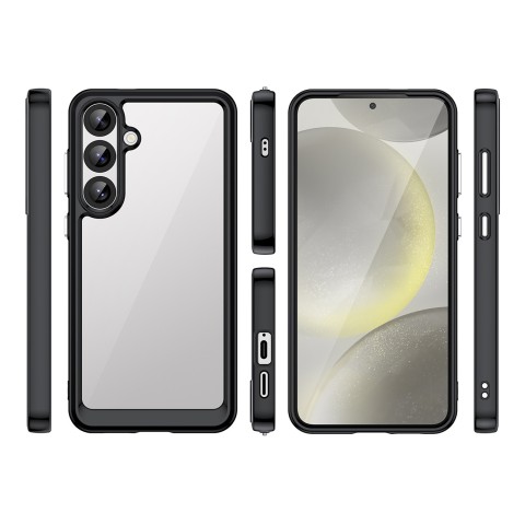 
Silikoninis dėklas su gelio rėmeliu, skirtas „Samsung Galaxy S25+ Outer Space“ dėklui – juodas
