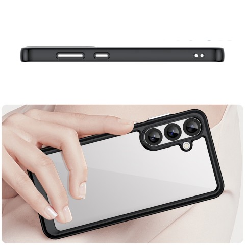 
Silikoninis dėklas su gelio rėmeliu, skirtas „Samsung Galaxy S25+ Outer Space“ dėklui – juodas
