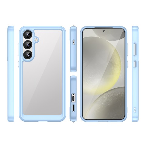 
Silikoninis dėklas su gelio rėmeliu, skirtas „Samsung Galaxy S25+ Outer Space“ dėklui – mėlynas
