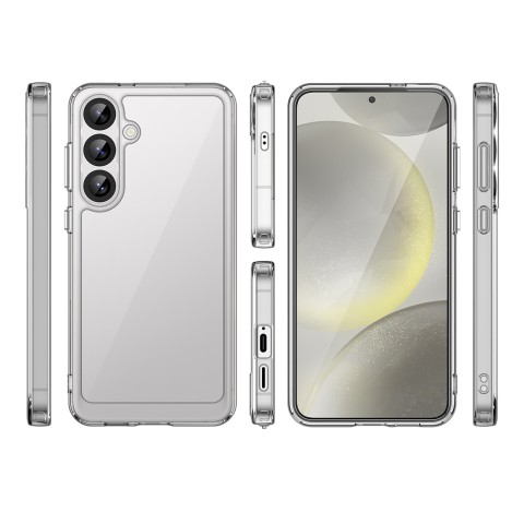 
Silikoninis dėklas su gelio rėmeliu, skirtas „Samsung Galaxy S25+ Outer Space“ dėklui - skaidrus
