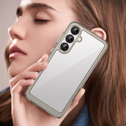 
Silikoninis dėklas su gelio rėmeliu, skirtas „Samsung Galaxy S25+ Outer Space“ dėklui – skaidrus juodas

