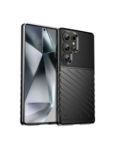 
Silikoninis šarvuotas dėklas, skirtas „Samsung Galaxy S25 Ultra Thunder“ – juodas
