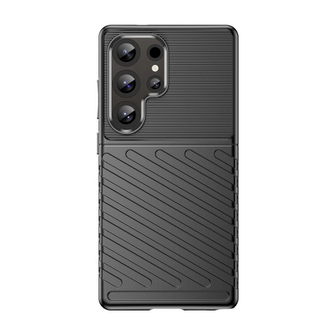 
Silikoninis šarvuotas dėklas, skirtas „Samsung Galaxy S25 Ultra Thunder“ – juodas
