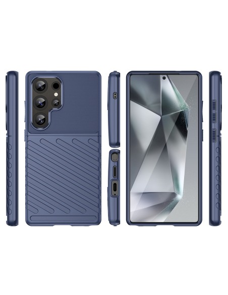 
Silikoninis šarvuotas dėklas, skirtas „Samsung Galaxy S25 Ultra Thunder“ – mėlynas
