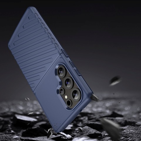 
Silikoninis šarvuotas dėklas, skirtas „Samsung Galaxy S25 Ultra Thunder“ – mėlynas

