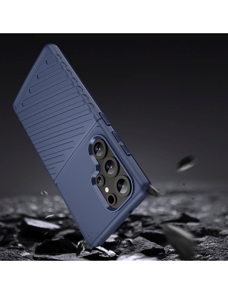 
Silikoninis šarvuotas dėklas, skirtas „Samsung Galaxy S25 Ultra Thunder“ – mėlynas
