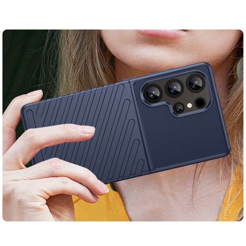 
Silikoninis šarvuotas dėklas, skirtas „Samsung Galaxy S25 Ultra Thunder“ – mėlynas
