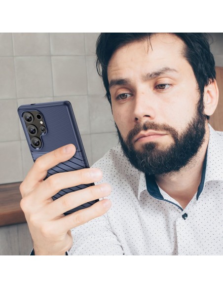 
Silikoninis šarvuotas dėklas, skirtas „Samsung Galaxy S25 Ultra Thunder“ – mėlynas
