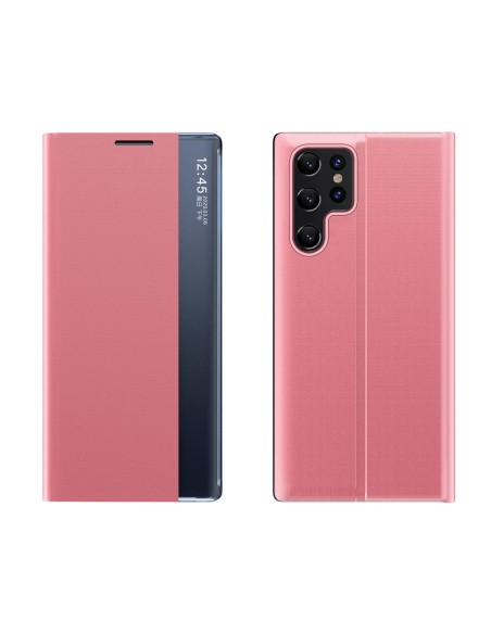 
„Samsung Galaxy S25 Ultra“ naujas miego dėklas su atlenkiamu stovu – rožinis
