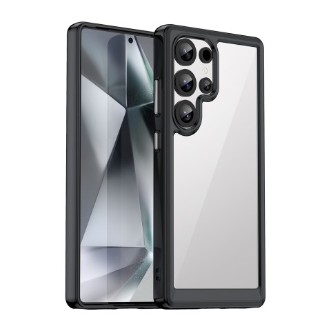 
Silikoninis dėklas su gelio rėmeliu, skirtas „Samsung Galaxy S25 Ultra Outer Space“ dėklui – juodas
