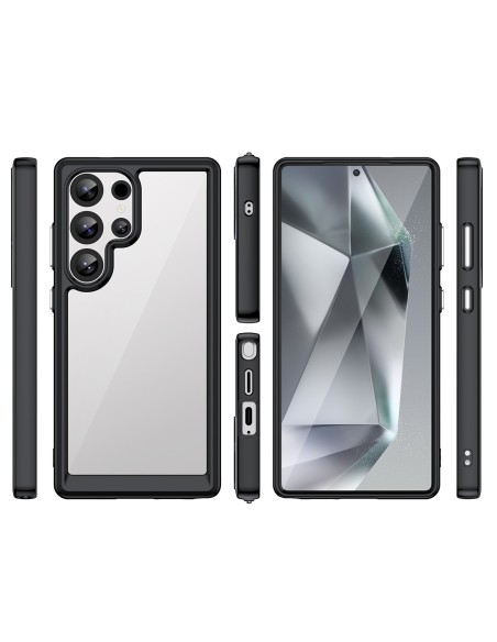 
Silikoninis dėklas su gelio rėmeliu, skirtas „Samsung Galaxy S25 Ultra Outer Space“ dėklui – juodas
