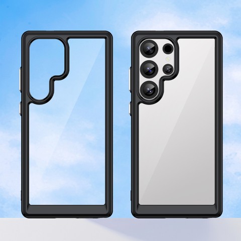 
Silikoninis dėklas su gelio rėmeliu, skirtas „Samsung Galaxy S25 Ultra Outer Space“ dėklui – juodas
