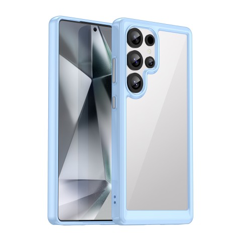 
Silikoninis dėklas su gelio rėmeliu, skirtas „Samsung Galaxy S25 Ultra Outer Space“ dėklui – mėlynas
