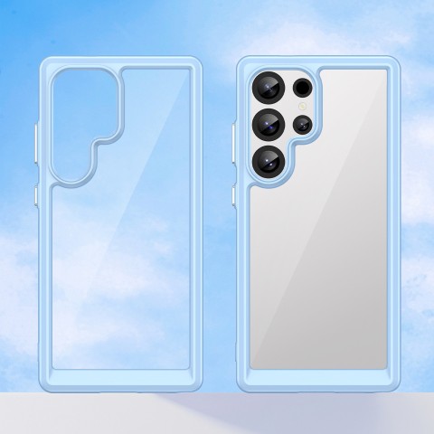 
Silikoninis dėklas su gelio rėmeliu, skirtas „Samsung Galaxy S25 Ultra Outer Space“ dėklui – mėlynas
