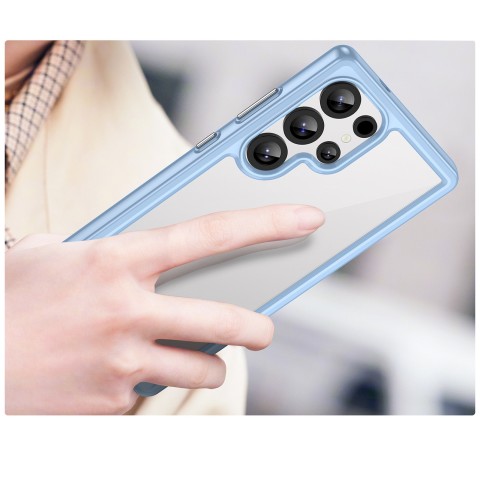 
Silikoninis dėklas su gelio rėmeliu, skirtas „Samsung Galaxy S25 Ultra Outer Space“ dėklui – mėlynas
